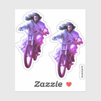Dubman Does Design: Jezus op wielen, door de hemel Sticker