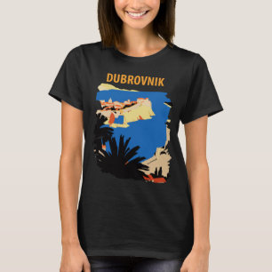 Dubrovnik Fort Oude Stad Blauw Reizen T-shirt