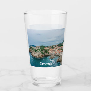 Dubrovnik haven en stadscentrum glas