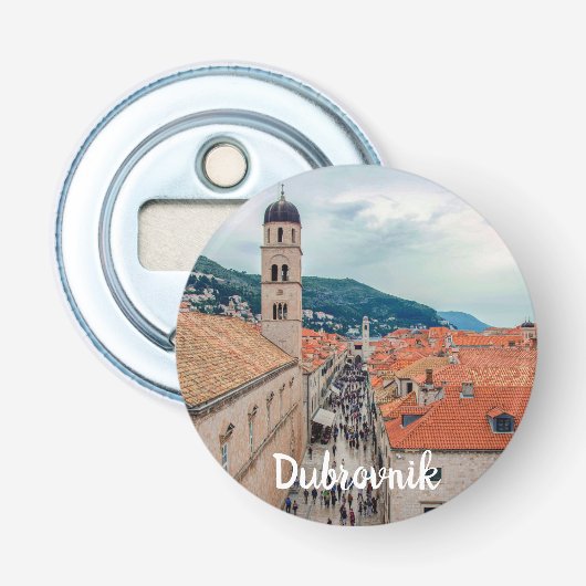 Dubrovnik hoofdstraat, Kroatië Button Flesopener (Voorkant)