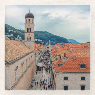 Dubrovnik hoofdstraat, Kroatië Glazen Onderzetter