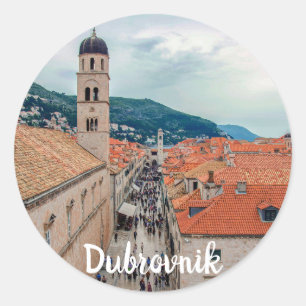 Dubrovnik hoofdstraat, Kroatië Ronde Sticker