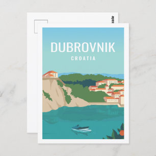 Dubrovnik Kroatië Beroemde Reisplaats Illustratie Briefkaart