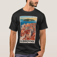Dubrovnik Kroatië Illustratie Reizen Art Vintage