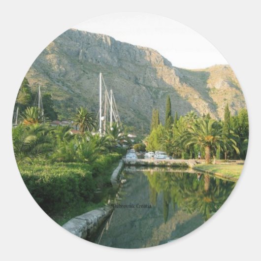 Dubrovnik Kroatië landschap Ronde Sticker (Voorkant)