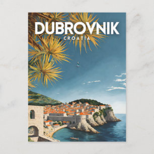 Dubrovnik Kroatië Nostalgische Retro Reizen Briefkaart