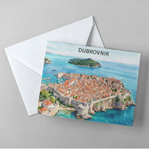 Dubrovnik Kroatië Oude Stad Adriatische Kust Stads Briefkaart