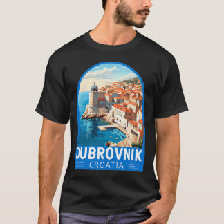 Dubrovnik Kroatië Reis Retro Embleem T-shirt