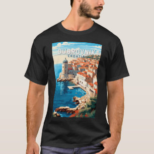 Dubrovnik Kroatië Reizen Kunst Vintage T-shirt
