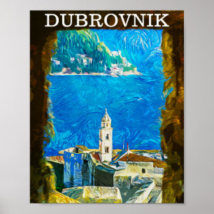 Dubrovnik Kroatië Tekening Waterverf Poster