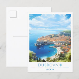 Dubrovnik Kroatië Vintage Travel Briefkaart