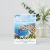 Dubrovnik Kroatië Vintage Travel Briefkaart (Staand voorkant)