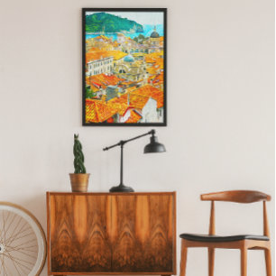 Dubrovnik Kroatië Waterverf Oil Paint Poster