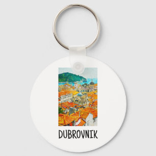 Dubrovnik Kroatië Waterverf Oil Paint Sleutelhange Sleutelhanger