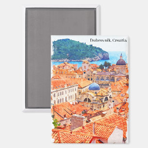 Dubrovnik Kroatië Waterverf Schilderij Magneet