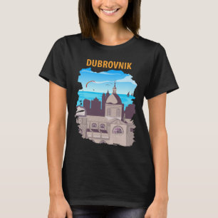 Dubrovnik Oude Stad Kathedraal Paars Reizen T-shirt