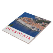 Dubrovnik panoramisch uitzicht keramische tegel tegeltje (Zijkant)