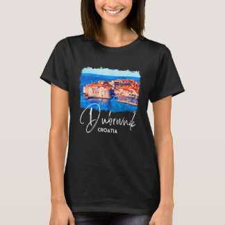Dubrovnik Souvenir Croatia Dubrovnik Painting T-shirt