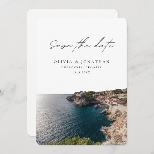 Dubrovnik Trouwen Save the Date Kroatië Trouwen Kaart (Voorkant / Achterkant)