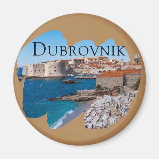Dubrovnik: Uitzicht van strand en oude stad Magneet (Voorkant)