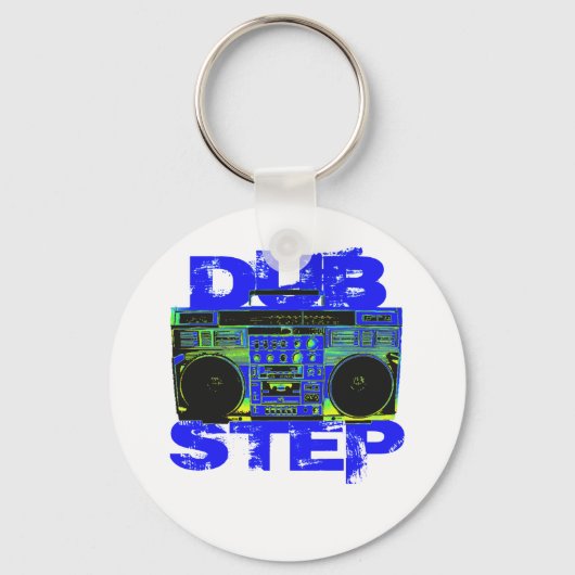Dubstep Blue Boombox Sleutelhanger (Voorkant)
