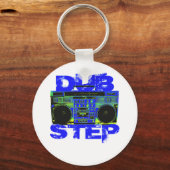 Dubstep Blue Boombox Sleutelhanger (Voorkant)