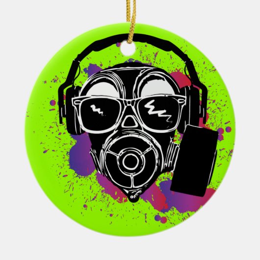 Dubstep Gasmask Keramisch Ornament (Voorkant)