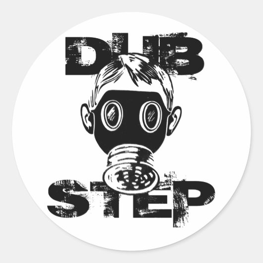 Dubstep-gasmasker Ronde Sticker (Voorkant)