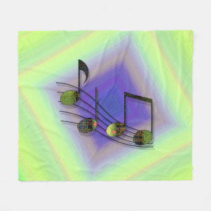 Dubstep Notes fleece Blanket Deken