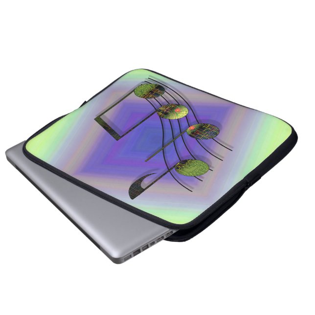 Dubstep Notes-laptophoes Laptop Sleeve (Voorkant onderkant)