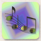 Dubstep Notes Square Onderzetter (Voorkant)
