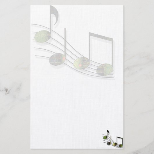 Dubstep Notes Stationery Briefpapier (Voorkant)