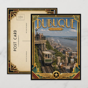 Dubuque Iowa Vintage Art Deco Gouden Tijdperk Briefkaart