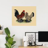 D'Uccle Bantams: Mille Fleur Poster (Thuiskantoor)