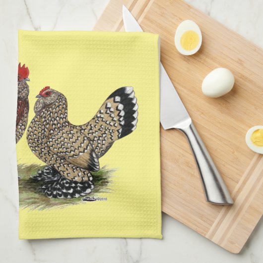 D'Uccle Bantams: Mille Fleur Theedoek (Quarter Fold)