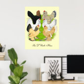 D'Uccles Six Hens Poster (Thuiskantoor)