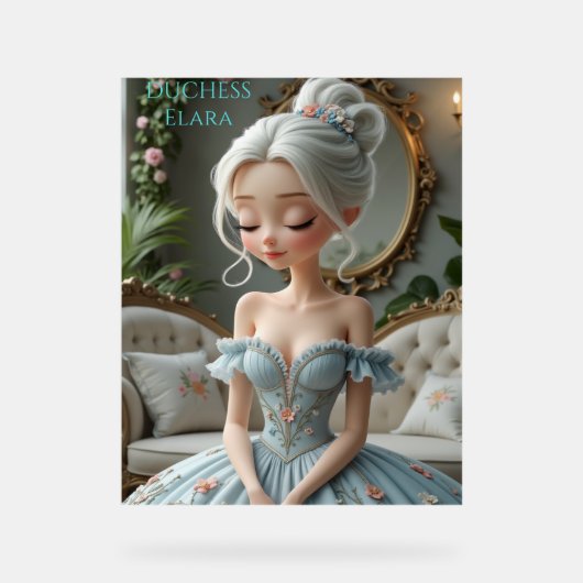 Duchess Elara: Graceful Elegance Acryl Bord (Voorkant)