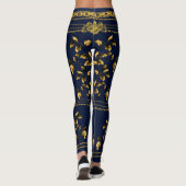 Duchess Gold Leaf Chain Lion Emblem Navy Blue Leggings (Achterkant)