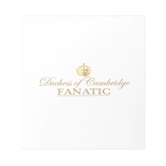Duchess van Cambridge Fanatic Notitieblok (Voorkant)