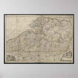 Duchy of Brabant with Adjacent Provinces Map, 1712 Poster