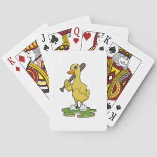 Duck aan Baseball met honkbalknuppel Pokerkaarten