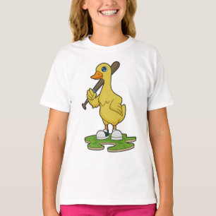 Duck aan Baseball met honkbalknuppel T-shirt