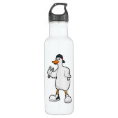 Duck als ambachtsman met tool & Pet Waterfles (Voorkant)