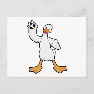 Duck als Handbalspeler met Handball Briefkaart