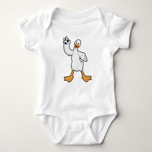 Duck als Handbalspeler met Handball Romper (Voorkant)