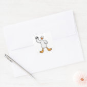 Duck als Handbalspeler met Handball Vierkante Sticker (Envelop)