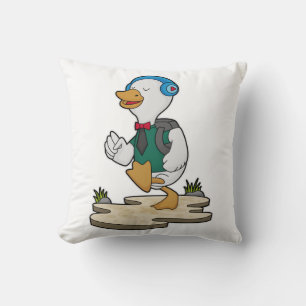 Duck als Hiker met rugzak Kussen