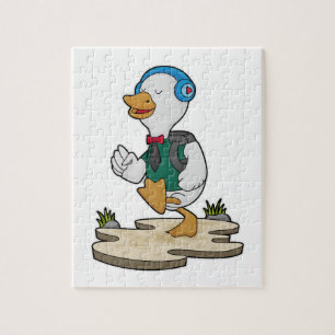 Duck als Hiker met rugzak Legpuzzel