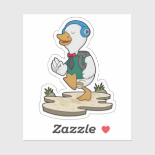 Duck als Hiker met rugzak Sticker