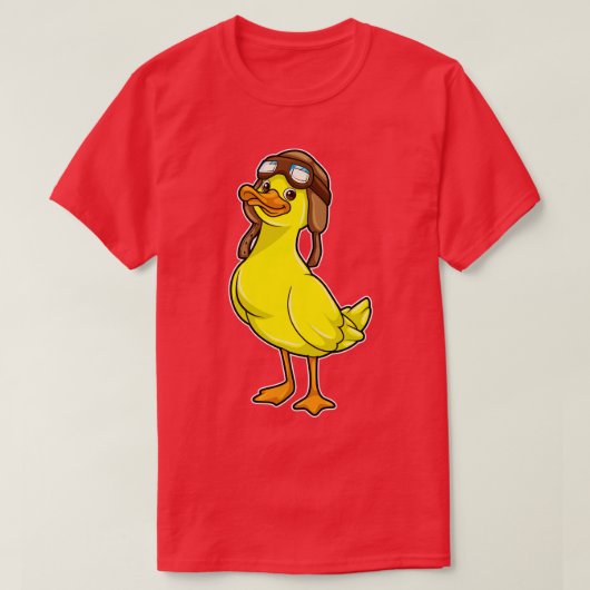Duck als Piloot met Pet Goggles T-shirt (Design voorkant)